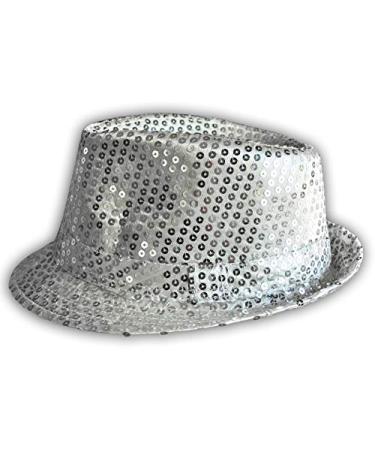 Western Fashion Sequin Fedora Hat Silver