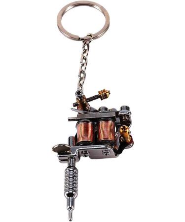 Mini Tattoo Machine Key Chain - Portable Gun Model Pendant Necklace for Artists - Grey (5.7 x 1.6 in) - Buy Online on GoSupps.com