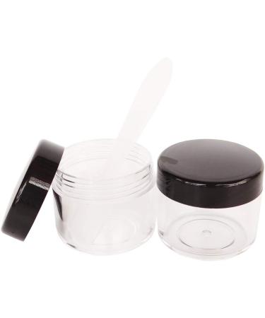 Great Foru 16-Piece Set - 20g/20ml Empty Transparent Plastic Cream Doses for Cosmetics Lip Balm Jars Nail Art with Black Screw Lid Mini Spatula & Labels - Perfect for International Shipping - Buy Online on GoSupps.com