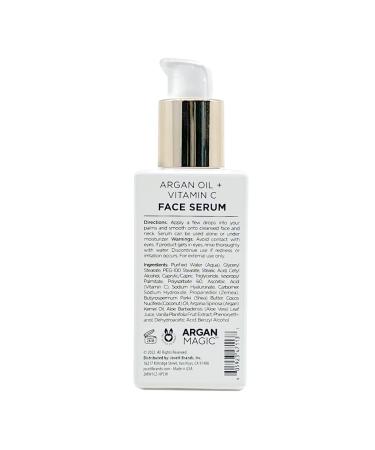 Argan Magic Brighten Face Serum - Vitamin C & Argan Oil for Hydration Dark Spot Reduction Fine Lines & Wrinkles (2 oz) - International Shipping Available - Buy Online on GoSupps.com