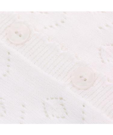 Famuka Baby Cardigan Jacket | Unisex Soft Knitted Sweater 12 Months - White - Buy Online on GoSupps.com