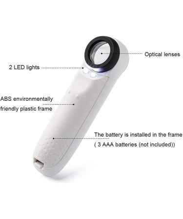Handheld with Led Light Magnifier 40 Times Reads of Ren Old Man Detection Observation Magnifier for Reading Crafts Repair Magnifier Lofty Ambition - Buy Online on GoSupps.com