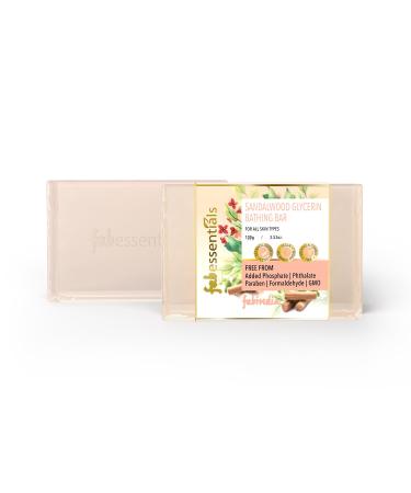Sandalwood Glycerin Bathing Bar | Vegan Toxin-Free | Natural Bioactives for Glowing Skin | 100 gm - Buy Online on GoSupps.com