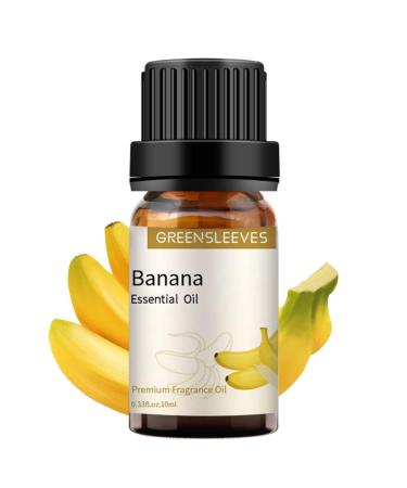 GREENSLEEVES Banana Essential Oil, 10ml Pure Plant-Based Fragrance Oil for Aromatherapy, Essential Oils for Diffuser, Air Freshener, Massage, Bath Bomb, Scented Candle Soap Making