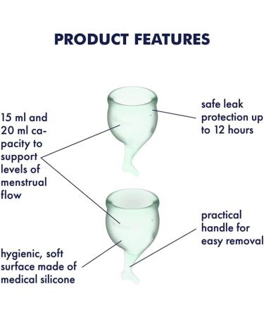 Satisfyer Feel Secure Menstrual Cup | Reusable Period Cup | Soft Silicone Easy Insertion 2 Sizes | Eco-Friendly & Body-Safe | International Shipping - Buy Online on GoSupps.com