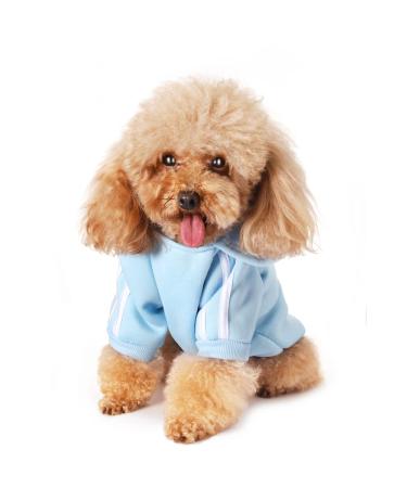 Dog Sweater for Small Dogs Dog Hoodie Pet Puppy Cat Cute Cotton Warm Hoodies Coat Pullover L light blue
