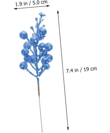 SilteD 20pcs Fake Berry Stem cutting branch Tree Branches For Decoration christmas tree decorations berry branch decorate artificial berry Foam wreath christmas DIY berries Blue 19X5X5CM - Buy Online on GoSupps.com