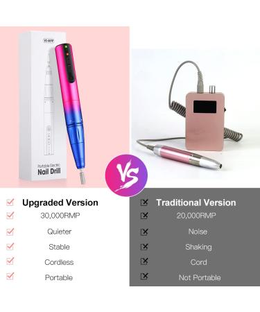 Senignol Cordless Nail Drill - 30000RPM Portable Electric File Kit for Acrylic Nails | 5 Speeds Manicure Pedicure Set - Perfect Christmas Gift for Women - Buy Online on GoSupps.com