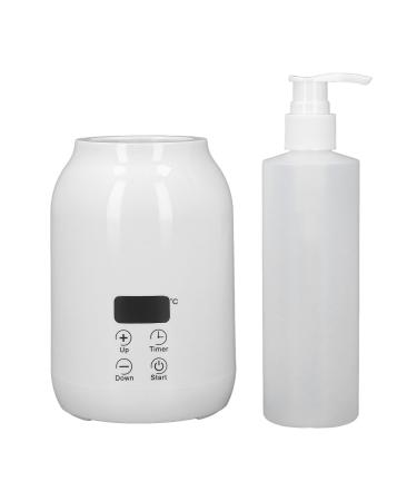 LED Display Lotion Massage Oil Warmer Adjustable Temperature & Timer UK Plug Portable Design Electric Warm Lotion Dispenser Good for Salon (White)
