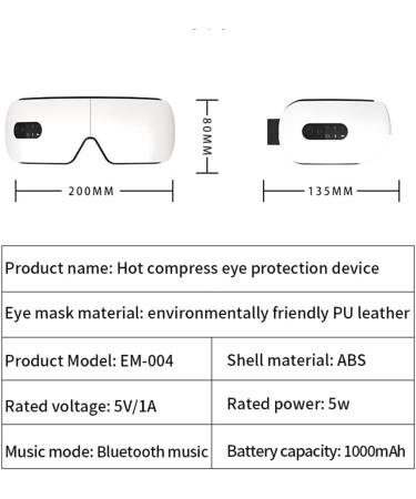 Buy Lanlousy Eye Massager: Vibration Hot Compress & Bluetooth Music for Fatigue Relief - LED Display - Buy Online on GoSupps.com