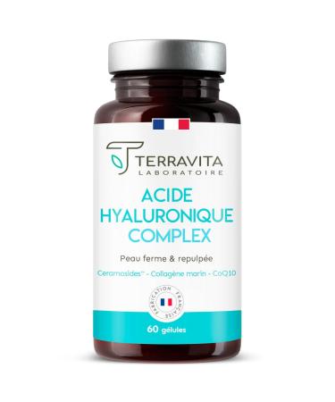 Marine Collagen + Hyaluronic Acid + Resveratrol + Ceramosides + CoQ10 + Zinc | New Exclusive Anti-Wrinkle & Anti-Aging Formula | Rehydrated Skin | 60 Capsules Made in France | Terravita