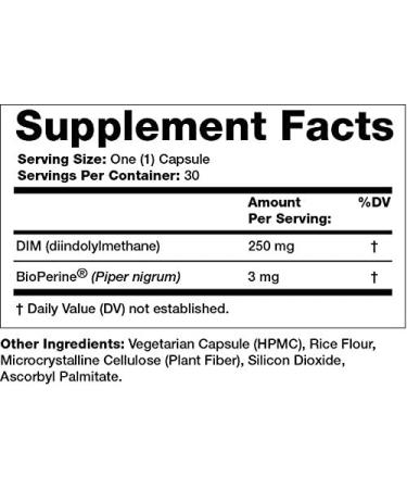 Olympian Labs DIM Supplement 250mg - Estrogen Balance, Hormone Relief & Acne Treatment - 30 Capsules - Buy Online on GoSupps.com