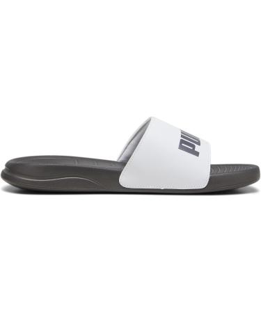 Buy PUMA Unisex Popcat 20 Slide Sandals - 44.5 EU - Puma White Dark Coal | International Shipping Available - Buy Online on GoSupps.com
