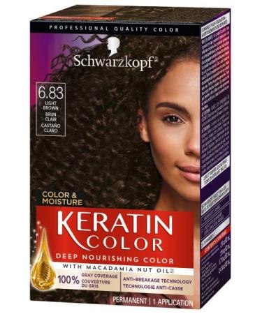 Schwarzkopf Keratin Color 6.83 Light Brown - Color & Moisture Permanent Hair Color - Buy Online on GoSupps.com