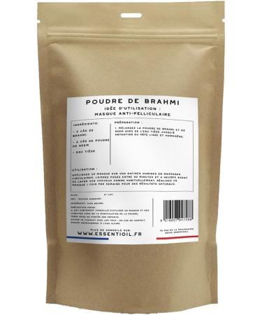 ESSENTIOIL Brahmi Hair Powder - 100% Natural - Strengthens the hair fiber Prevents dandruff. Scalp care all hair types - 100g - French Brand - Buy Online on GoSupps.com
