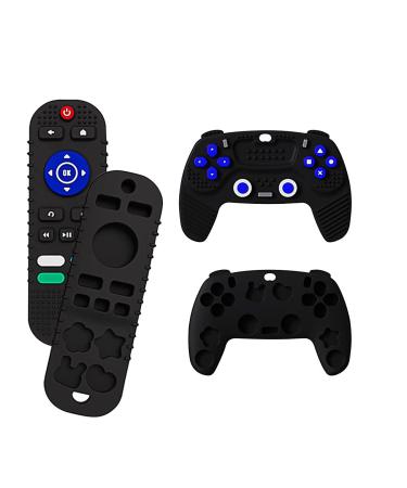 2-Pack Black Silicone Baby Teething Toys for Babies 6-12 Months - Remote Control & Game Controller Silicone Teethers - BPA-Free Teething Toy - Buy Online on GoSupps.com