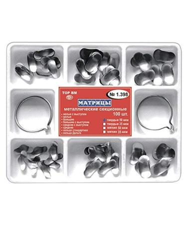 Dental Set of Sectional Contoured Matrices Matrix 100 pcs. (50 m hard) TOR VM