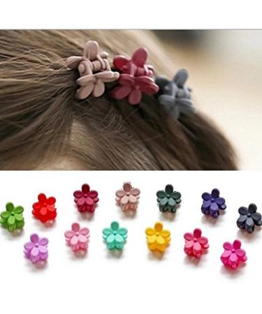 IFfree Bangs Mini Hair Claw Clip Hair Pin For Little Girls Random Assorted Colored  30 Piece hair claw clips clips for girls baby hair ties kid hair accessories baby clips tiny hair clips