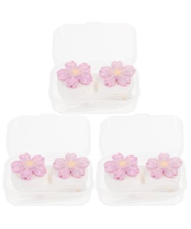 Ultechnovo plastic container 3 pieces contact lenses travel contact lenses case Set portable contact lens box kit contact lenses case kit case contact lenses travel container 7x4.5x2.5cm violet