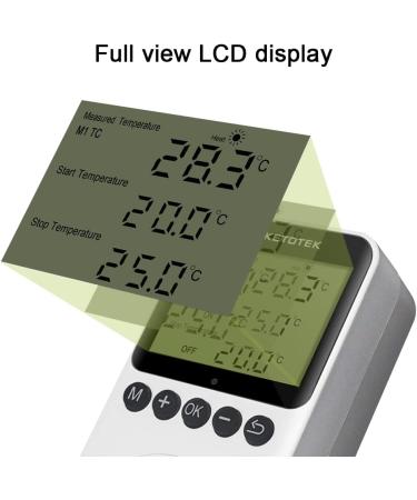 Buy Ketotek Digital Thermostat Socket - Day & Night Temperature Controller for Greenhouses Reptiles and Fridges (100-250V) - Buy Online on GoSupps.com