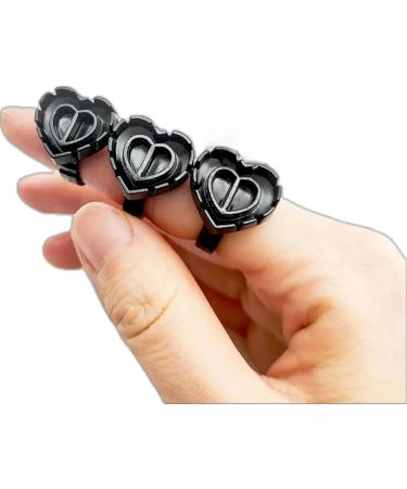 Black Heart Shaped Glue Rings for Eyelash Extensions - 100PCS Disposable (Black) | Best Quality & International Shipping - Buy Online on GoSupps.com