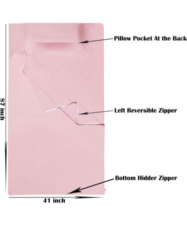 Cozysilk Tencel Lyocell Sleeping Bag Liner with Zipper | 100% Austrian Lenzing AG Tencel | Soft Silky Smooth Sleep Sack for Adults | Travel Sheet for Hotel/Backpacking | Includes Pure Silk Sleep Mask | Pink | Luxury 41 x 87 inch - Buy Online on GoSupps.com