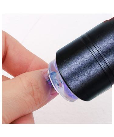 Mini LED nail dryer UV flashlights gel light 15s fast drying nail polish hardening ramp UV sensor nail lamp harden lamp (black)