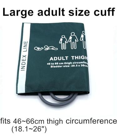 Universal NIBP Cuff for AdultThigh 46-66cm Double Tube Reusable Nylon Replacement Blood Pressure Cuff No Connector. Thigh Green Nylon+dual Tubes - Buy Online on GoSupps.com
