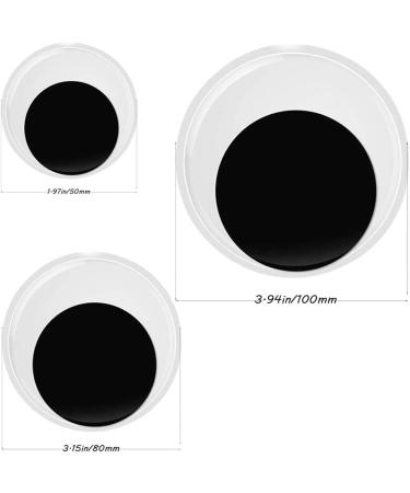 Giant Wiggle Googly Eyes Set - Self Adhesive Black Plastic Eyes for Crafts - 2, 3, 4 - Pack of 8 - Buy Online on GoSupps.com