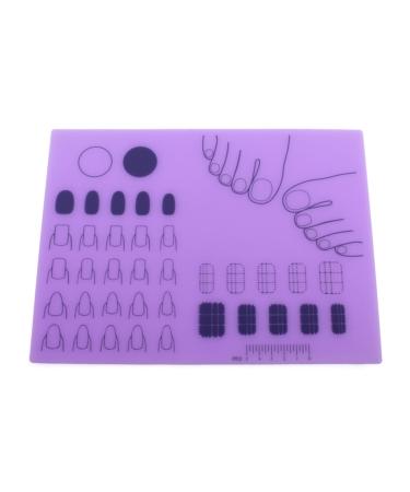 Nail Art Kit Nail Painting Polish Pad Design Manicure Pad Silicone Stamping Plate Nail Polish Practice Pad Nail Polish Pad Nail Stamp Nail Sticker Guide Acrylic Purple Work Palette