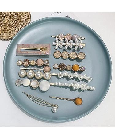 20 Pieces Pearls Hair Clips - Korean Style Acrylic Resin Hairpins for Women & Girls | Stylish Hair Accessories & Headgear - Buy Online on GoSupps.com