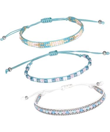 VALICLUD 6 Pcs 1 Bohemia Style Bracelets Bohemian Style Bracelets Womens Bracelets Handmade Bracelets Bohemian Bangles Strand Bracelet Anklets for Women Miss Three Piece Suit Beads 6 6cm Blue - Buy Online on GoSupps.com