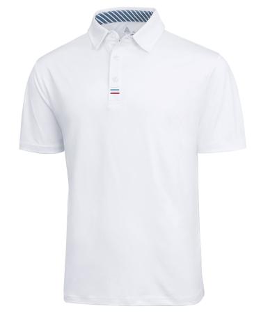 SWISSWELL Golf Shirts for Men Moisture Wicking Short Sleeve Classic Fit Performance Polo Shirt Tennis Shirts X-Large 001-white