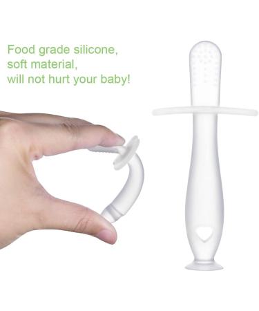 Vicloon Teething Toys - 2pc Silicone Teether Set with Suction Cup and Anti-Lost Chains for Babies | Soothes Sore Gums & Pain Relief | Transparent S-Suckers Design - Buy Online on GoSupps.com