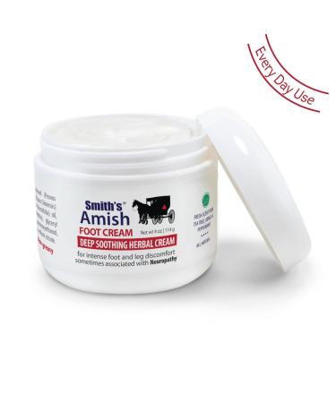 SMITH'S AMISH Foot Cream (4 oz.) - Herbal Relief for Foot and Leg Discomfort - Buy Online on GoSupps.com