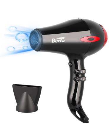 Blow Dryer- 1875W Professional Negative Ionic Hair Dryers, AC Motor Low Noise Hair Dryer for Faster Drying, 2 Speeds / 3 Heating Settings Hair Blower Dryers - Black Red