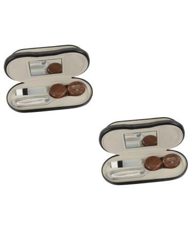 GLEAVI 4 Sets Dual-use Glasses Case Color Mirror Box Pu Leather 15.8X7.4cmx2pcs As Pictured 2x2pcs