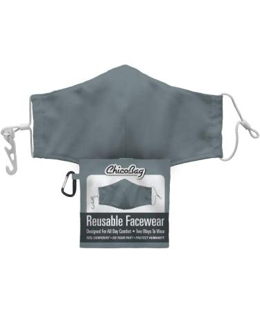ChicoBag Reusable 2-Layer Facemask Behind-the-head Adjustable Strap Metal Nose Bridge Snug Fit Slate Grey - Buy Online on GoSupps.com