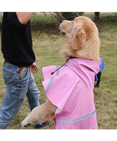ICSOSO Waterproof Dog Rain Jacket with Hood - Reflective Raincoat for Medium-Sized Dogs (Pink M) - Lightweight & Durable - Buy Online on GoSupps.com