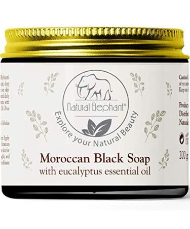 Natural Elephant Moroccan Black Soap With Eucalyptus Essential Oil 200g (7oz)