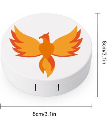 Phoenix Round Case For Contact Lens Kit Storage Box with Mirror Printed - Buy Online on GoSupps.com