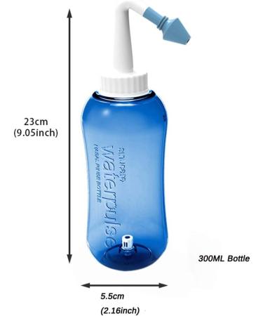 Nasal Wash Bottle 300ml - Sinus Rinse & Nose Cleaner for Adult & Kid - BPA Free - Rhinitis & Allergy Relief - Buy Online on GoSupps.com