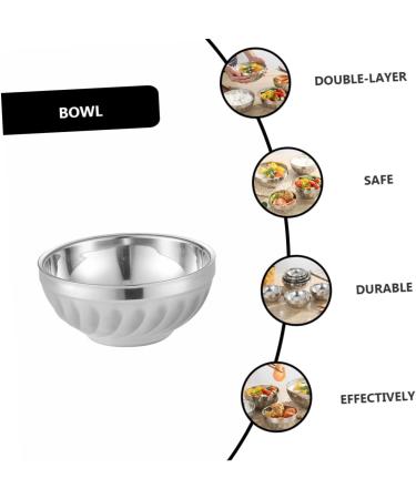 OUNONA 6 Pcs Bowl Decanter Coin Purse Housewarming Gifts Butter Dish with Lid Mini Bunny Figurines Pasta Salad Plates Jelly Scraper Korean Utensils Double Stainless Steel Food Tableware Silverx2pcs 19.5X19.5X8CMx2pcs - Buy Online on GoSupps.com