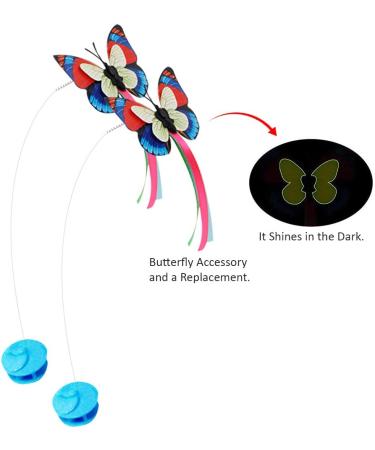 Flurff Interactive Cat Toy Butterfly - Electric Flutter Rotating Kitten Toy for Funny Exercise - Cat Teaser with Replacement White - Shop Now! - Buy Online on GoSupps.com