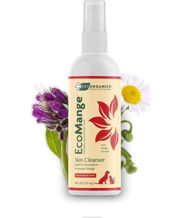 EcoMange Mange Relief for Dogs & Cats 8 Oz. Cat & Dog Itch Relief Sarcoptic & Demodectic Mite Spray Herbal Extract & Essential Oil Itch Relief for Dogs Natural Cat & Dog Sprays by Vet Organics