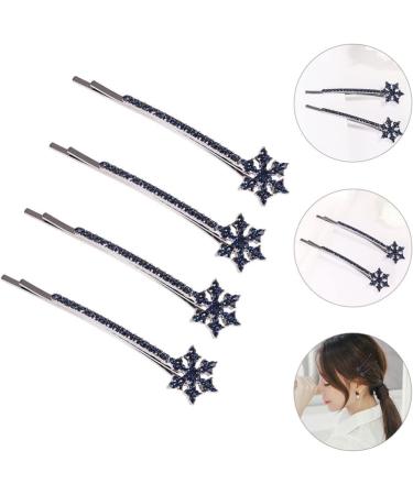 Beaupretty 4 Pieces Blue Rhinestone Snowflake Hair Clips Snowflake Hairpins Christmas Hair Clips Barrettes for Wedding Prom Christmas Party - Buy Online on GoSupps.com