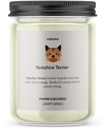 Yorkshire Terrier Candle - 220g Soy Wax - Vanilla Jasmine & Sugared Almond Scent - Perfect Gift for Dog Lovers - Makester Candles - Buy Online on GoSupps.com