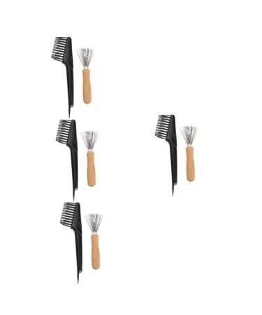 FOMIYES 4 Sets Brush Cleaning Tool Hair Curling Tools Comb Cleaning Brush Metal Wire Rake Remove Metal Rake Prongs Hair Brush and Comb Cleaner Hair Lint Remover Iron Pet Comb