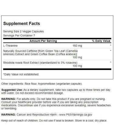 Swanson Ultra Pure Energy Trial Size – 14 Veg Caps | Boost Your Energy Naturally | International Shipping Available - Buy Online on GoSupps.com