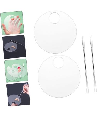 NOLITOY 2 Sets Watercolor Pigment Tray - Round Makeup & Serving Tray with Spatula for Cosmetic & Nail Art | Liquid Color Mixing for Acrylic Painting - Buy Online on GoSupps.com